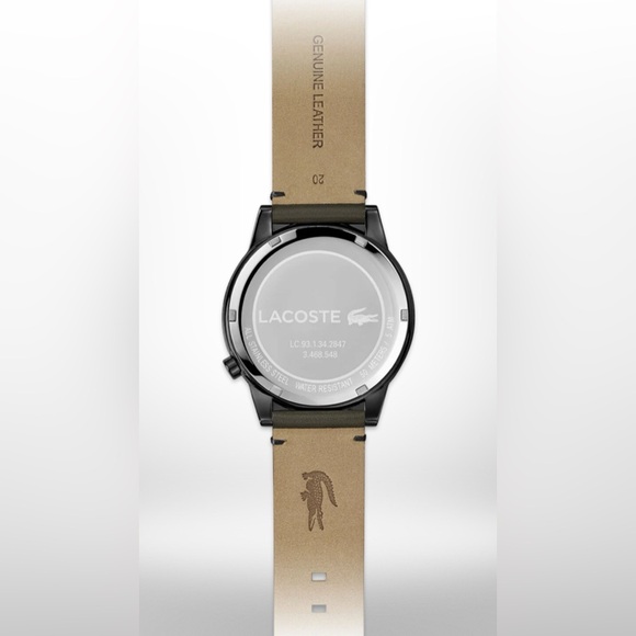 LACOSTE Motion Men's Black Dial Leather Strap 42mm Watch Model 2010991 - Picture 2 of 9